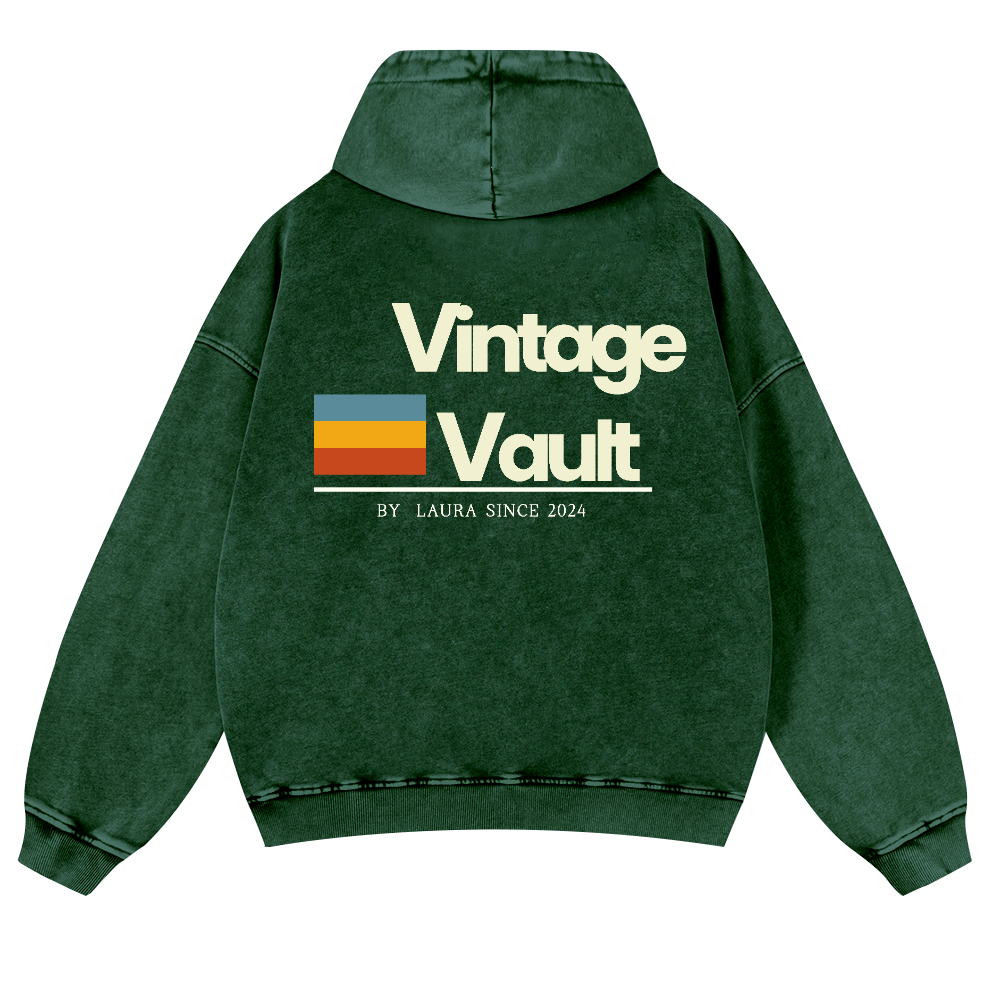Vintage Vault Vintage Washed Cotton Back Art Hoodie