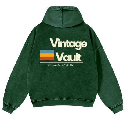 Vintage Vault Vintage Washed Cotton Back Art Hoodie