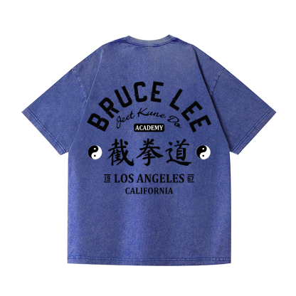 Jeet Kune Do Bruce Lee Vintage Wash Japanese Design Back Art T-Shirt