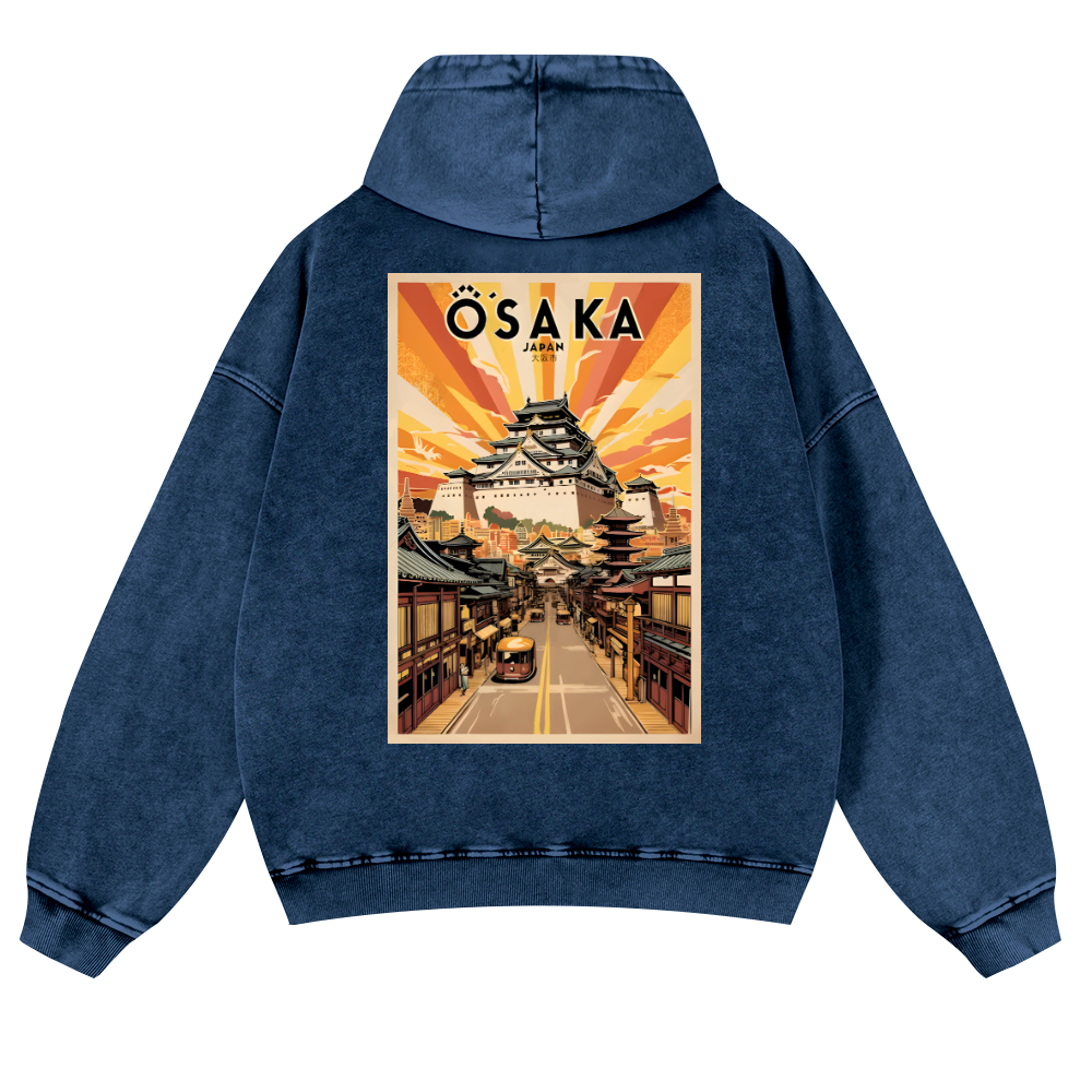 Osaka Vintage Washed Cotton Back Art Hoodie