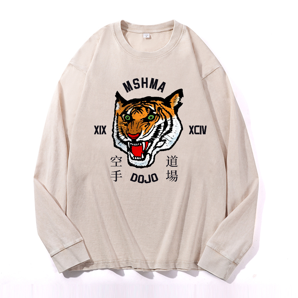 MSHMA Dojo Tiger Vintage Cotton Wash Crewneck Sweatshirt