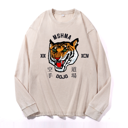 MSHMA Dojo Tiger Vintage Cotton Wash Crewneck Sweatshirt