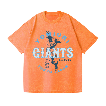 Tokyo Yomiuri Giants Baseball Japan Vintage Wash Japanese Design T-Shirt