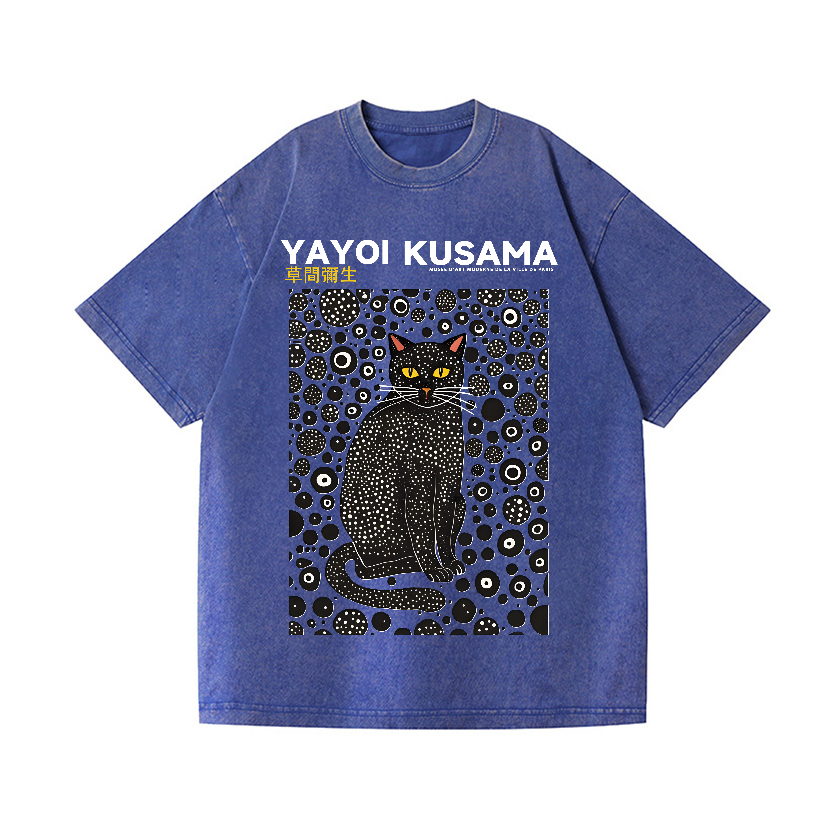 Yayoi Kusama Cat Vintage Wash Japanese Design T-Shirt