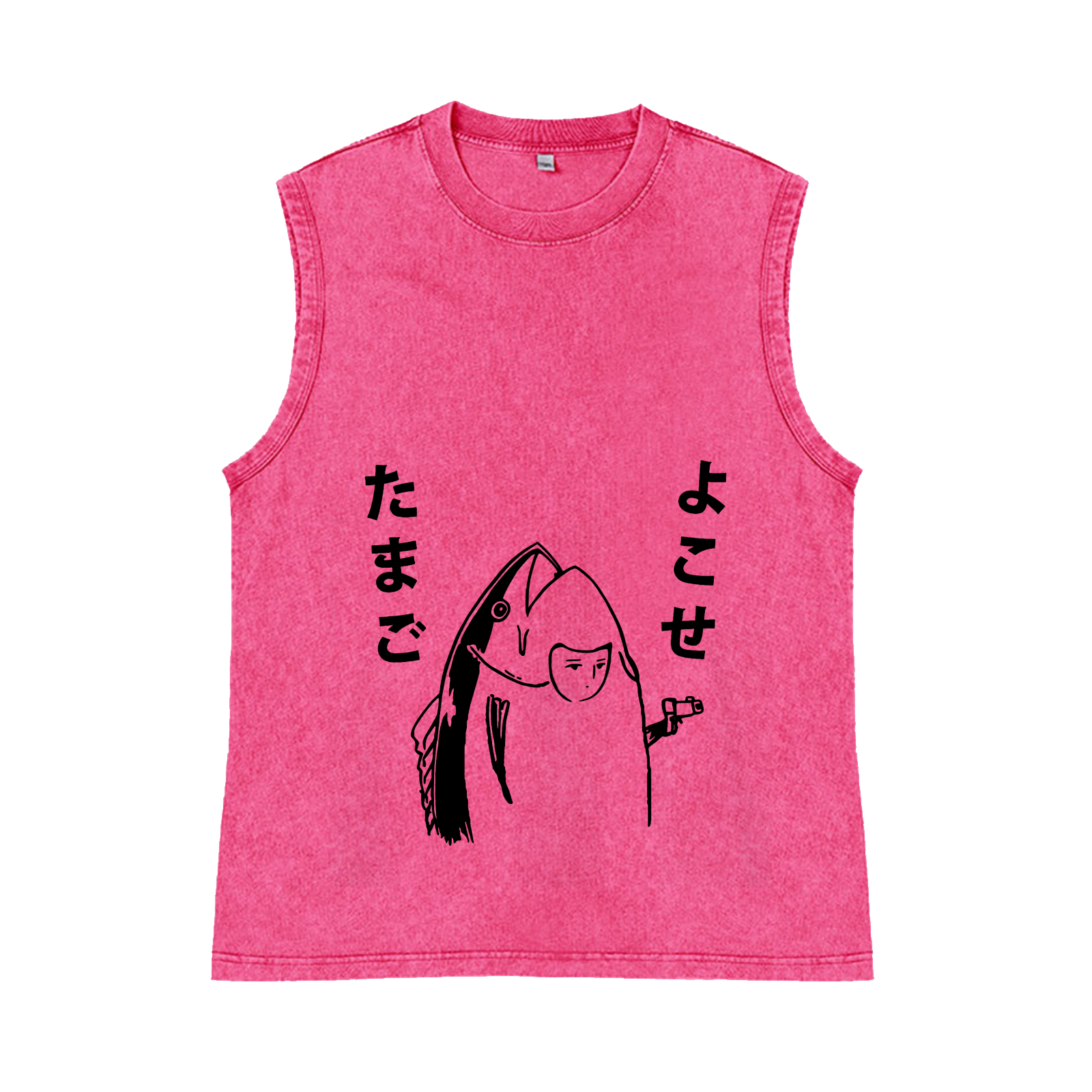 Takoyaki and Ramen Pure Cotton Wash-Dyed Sleeveless Tank Top