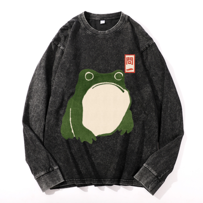 Frog Vintage Cotton Wash Crewneck Sweatshirt
