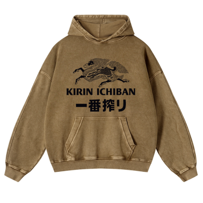 Kirin Brewery Vintage Washed Thick Cotton Hoodie