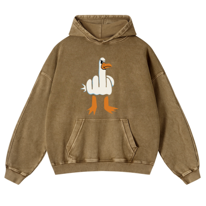 Duck Vintage Washed Thick Cotton Hoodie