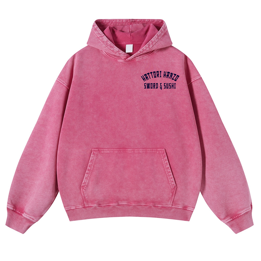 Hattori Hanzo Komainu Vintage Washed Cotton Back Art Hoodie