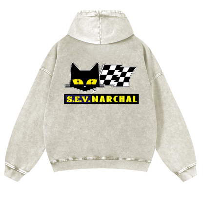 S.E.V Marchal Vintage Washed Cotton Back Art Hoodie