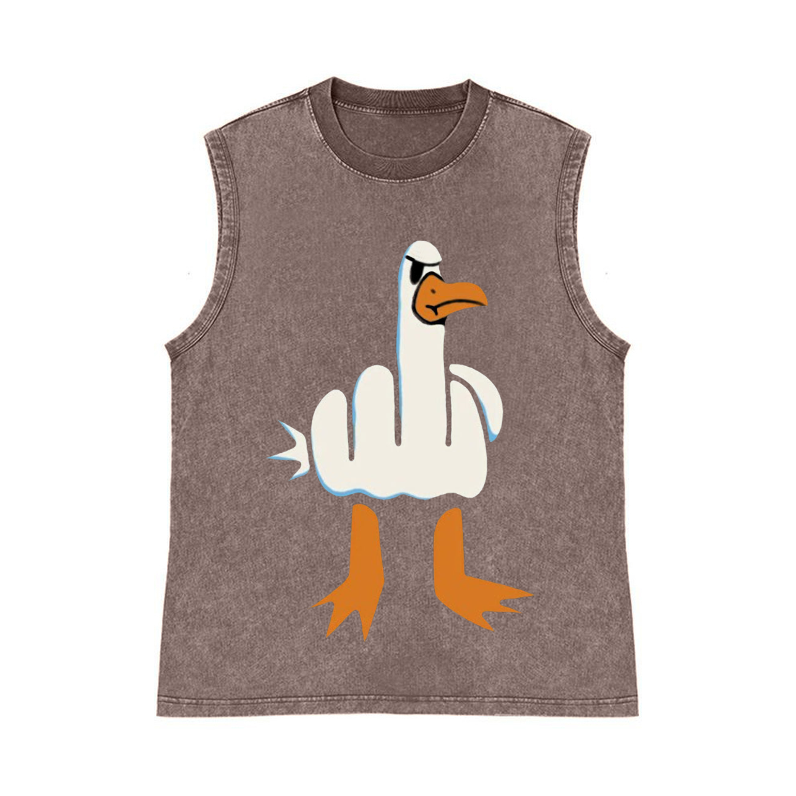 Duck Pure Cotton Wash-Dyed Sleeveless Tank Top