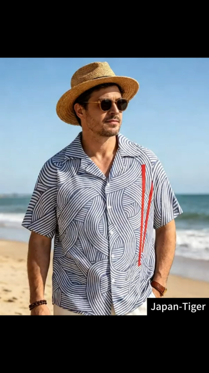 Ramen Texture Japanese Style Camp Shirt