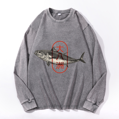 Great Eight Islands of Japan Vintage Cotton Wash Crewneck Sweatshirt