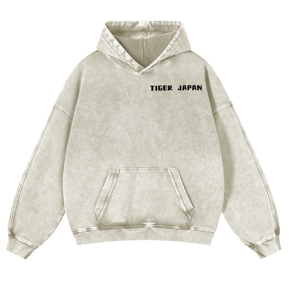 Tiger Japan Vintage Washed Cotton Back Art Hoodie