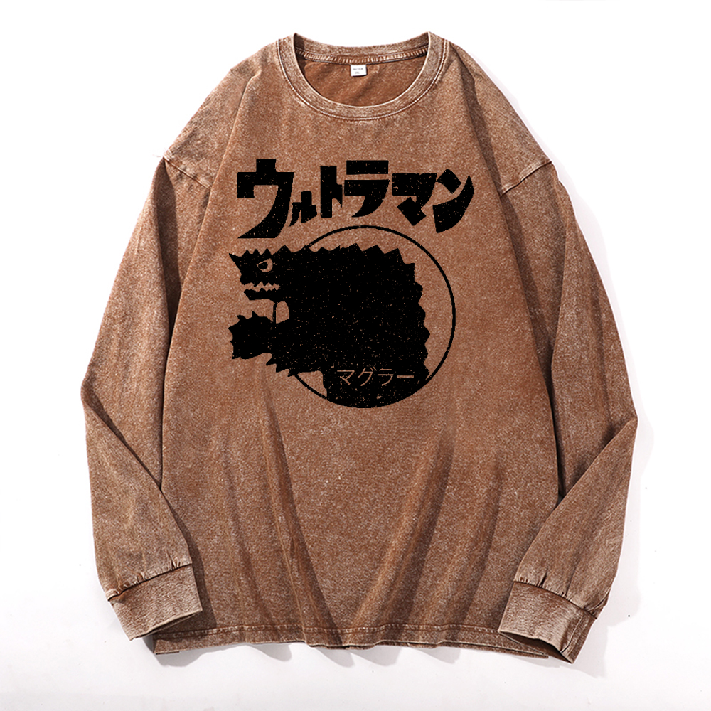 Magular Monster Vintage Cotton Wash Crewneck Sweatshirt