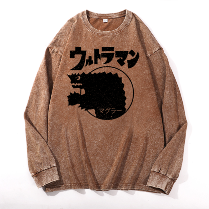 Magular Monster Vintage Cotton Wash Crewneck Sweatshirt