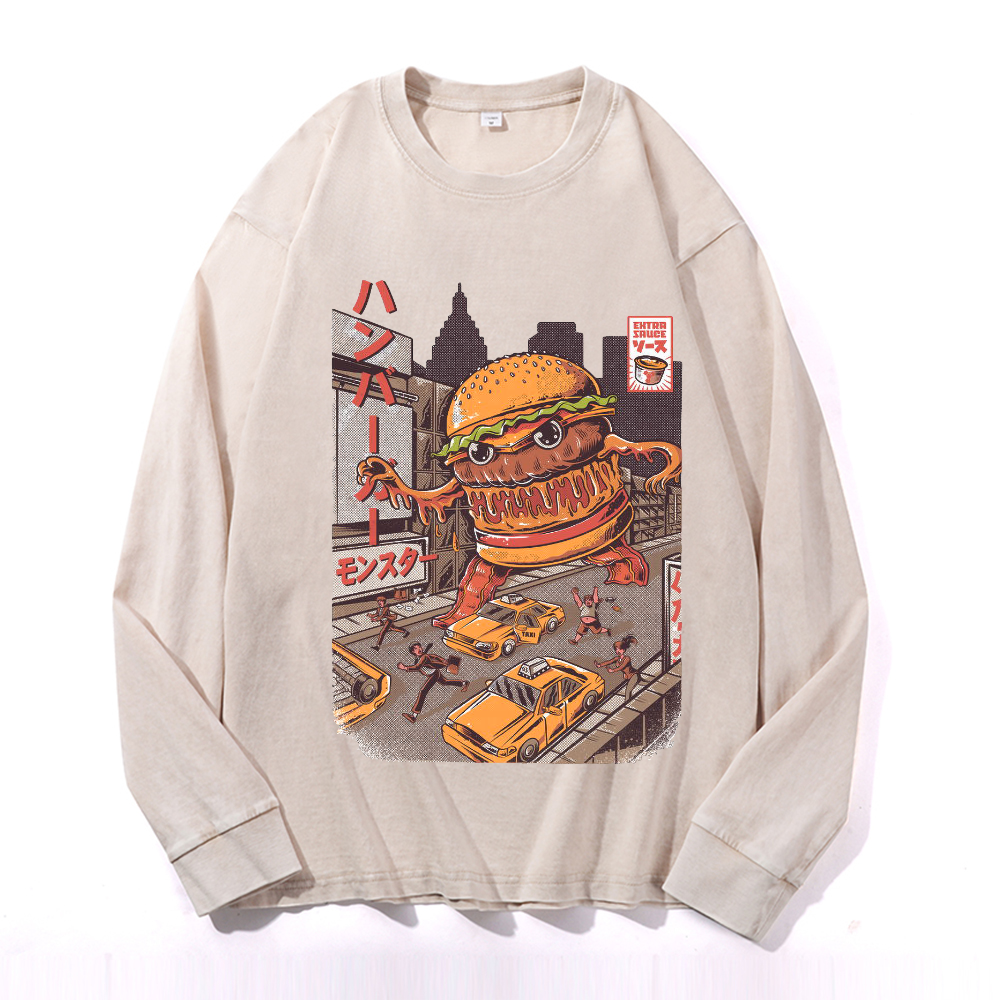 Hamburger Vintage Cotton Wash Crewneck Sweatshirt
