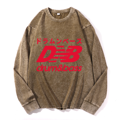 Drum and Bass Vintage Cotton Wash Crewneck Sweatshirt