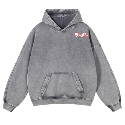 Ramen Hero Vintage Washed Cotton Back Art Hoodie