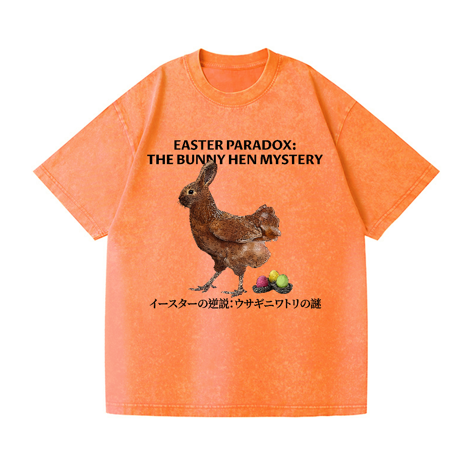 Easter Bunny Chicken Vintage Wash Japanese Design T-Shirt