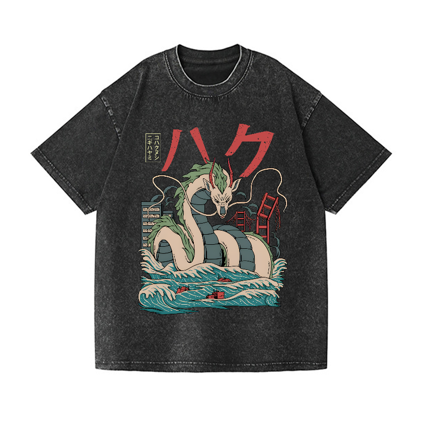Hayao Miyazaki Spirited Away Ghibli Anime Vintage Wash Japanese Design T-Shirt
