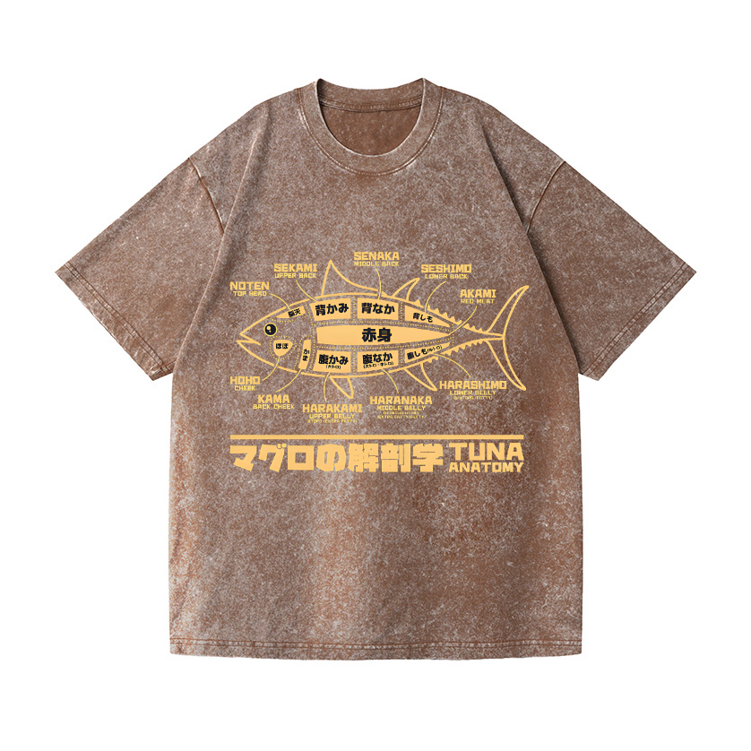 Fish Vintage Wash Japanese Design T-Shirt
