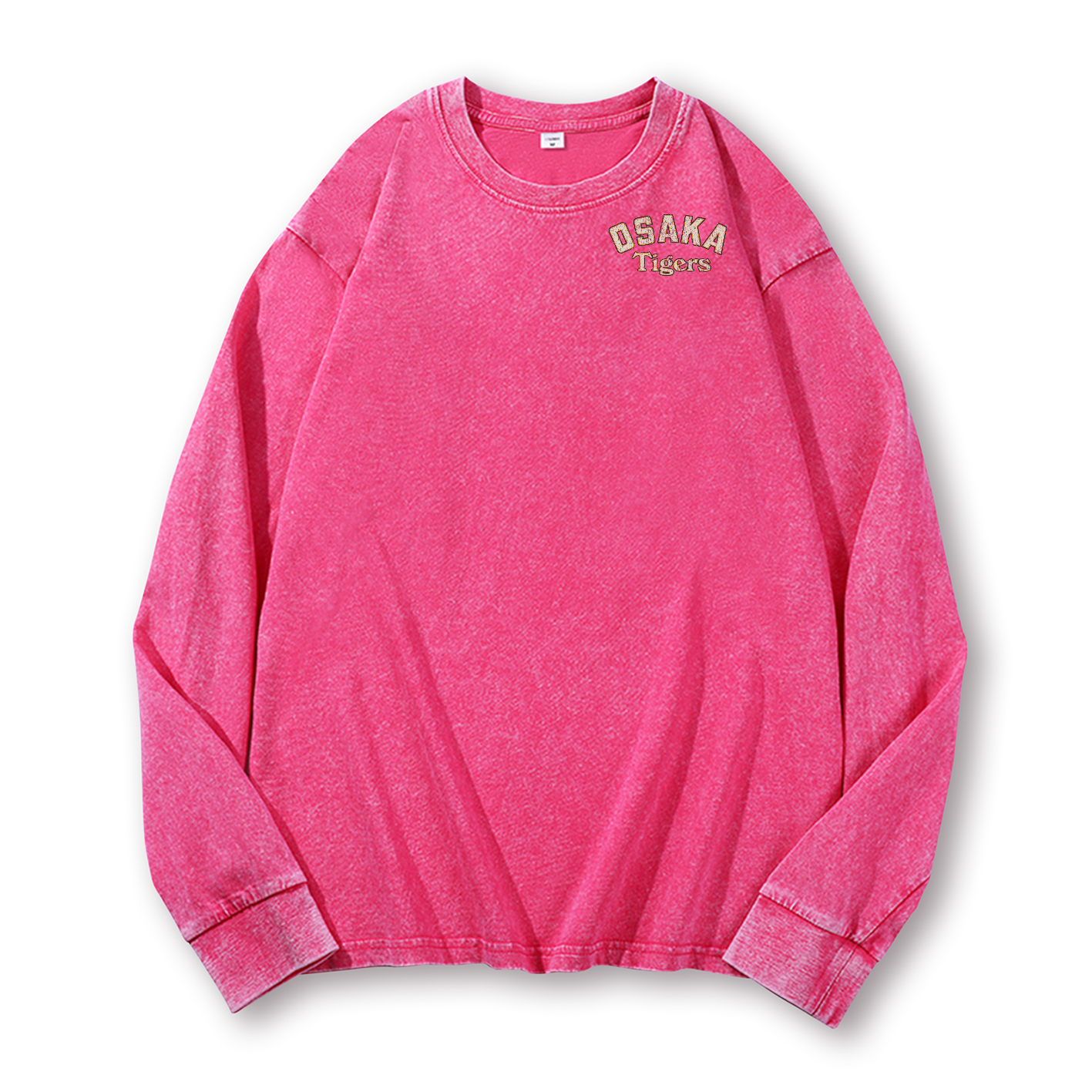 Ukiyoe Jaws Shark Vintage Washed Cotton Back Art Long-sleeve T-shirt