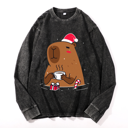 Capybara Vintage Cotton Wash Crewneck Sweatshirt