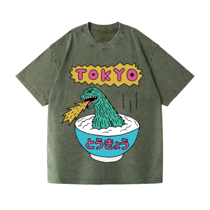 The Monster Rice of Tokyo Vintage Wash Japanese Design T-Shirt