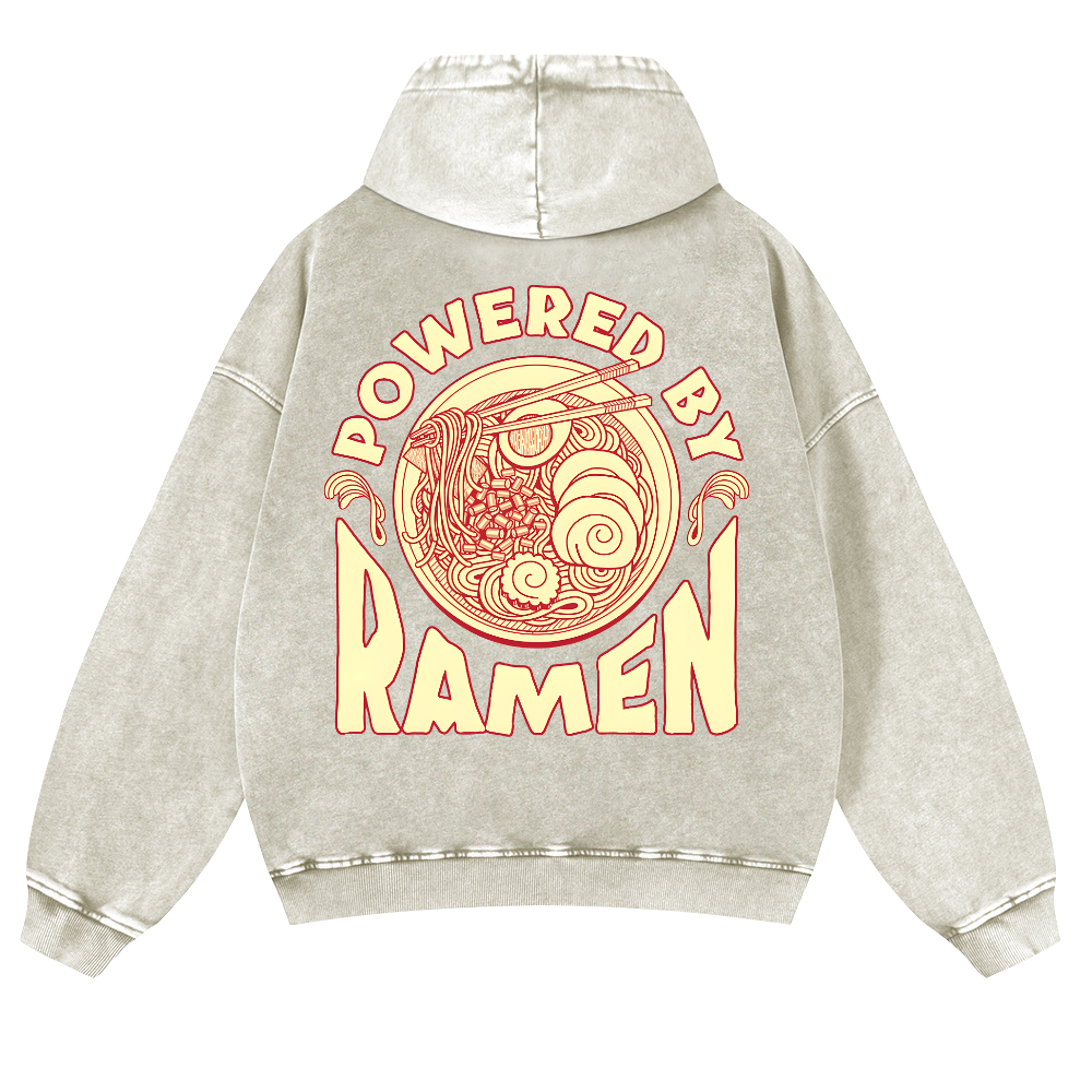 Ramen Vintage Washed Cotton Back Art Hoodie