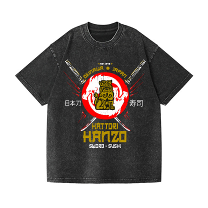 Hattori Hanzo Okinawa Japan Vintage Wash Japanese Design T-Shirt
