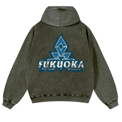 Fukuoka Vintage Washed Cotton Back Art Hoodie