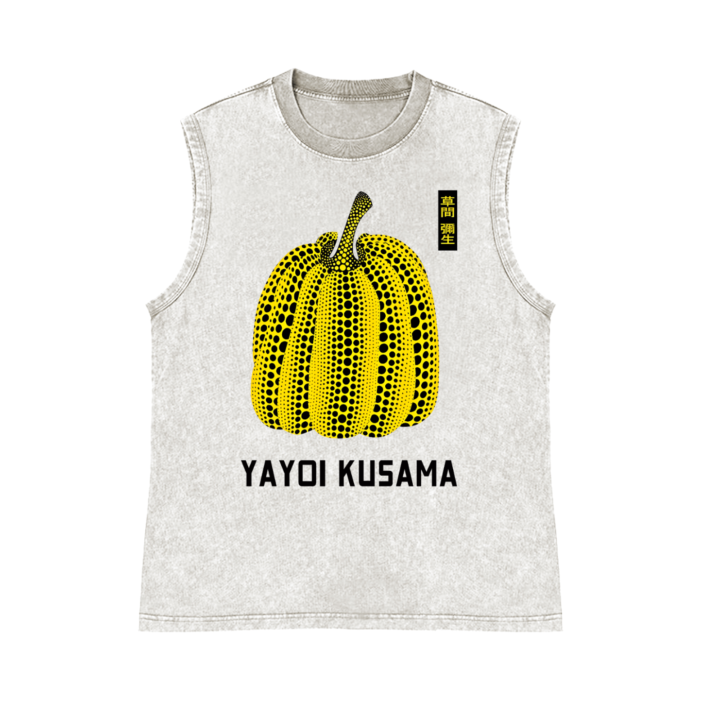 Yayoi Kusama Pumpkin Pure Cotton Wash-Dyed Sleeveless Tank Top