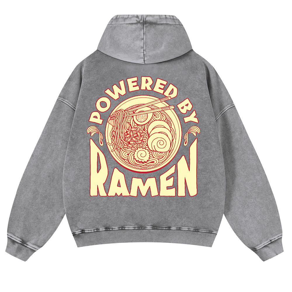 Ramen Vintage Washed Cotton Back Art Hoodie