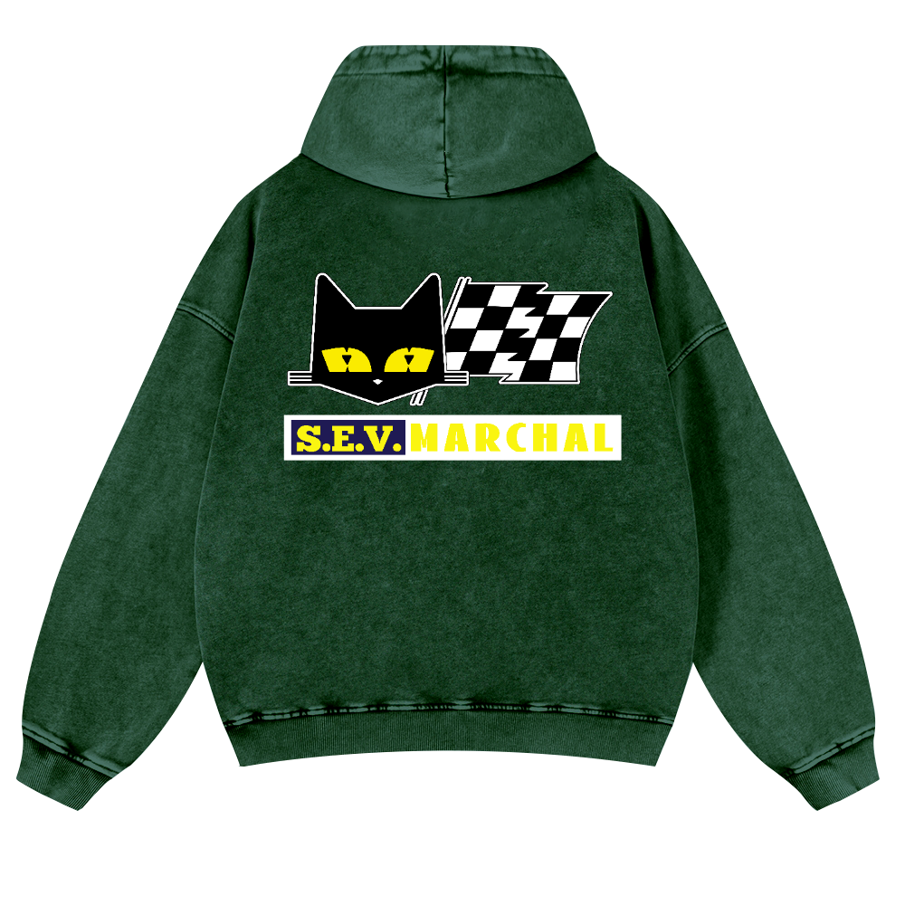S.E.V Marchal Vintage Washed Cotton Back Art Hoodie