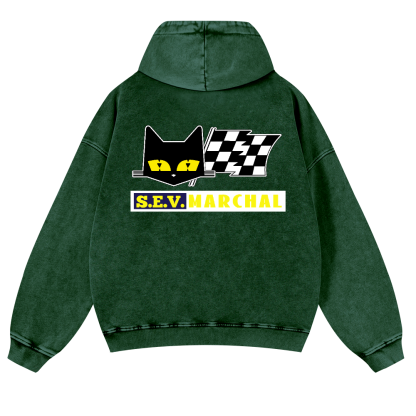 S.E.V Marchal Vintage Washed Cotton Back Art Hoodie