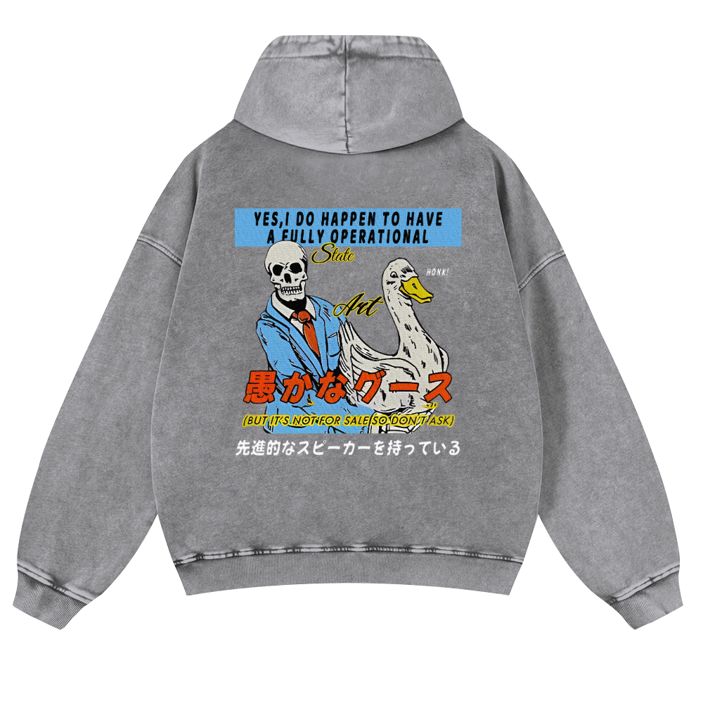 Goose Vintage Washed Cotton Back Art Hoodie