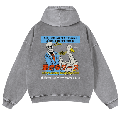 Goose Vintage Washed Cotton Back Art Hoodie