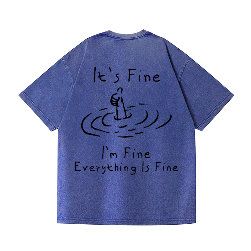 It's Fine Vintage Wash Japanese Design Back Art T-Shirt