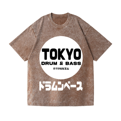 Tokyo Drum & Bass Vintage Wash Japanese Design T-Shirt