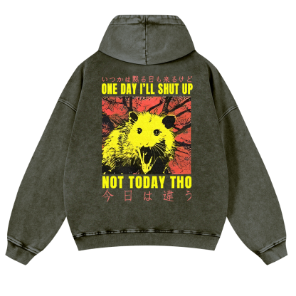 No Silence Today Vintage Washed Cotton Back Art Hoodie