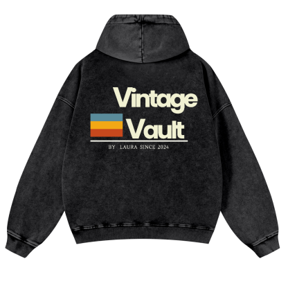 Vintage Vault Vintage Washed Cotton Back Art Hoodie