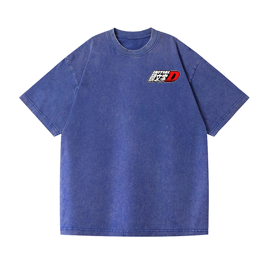 Initial D Vintage Wash Japanese Design Back Art T-Shirt