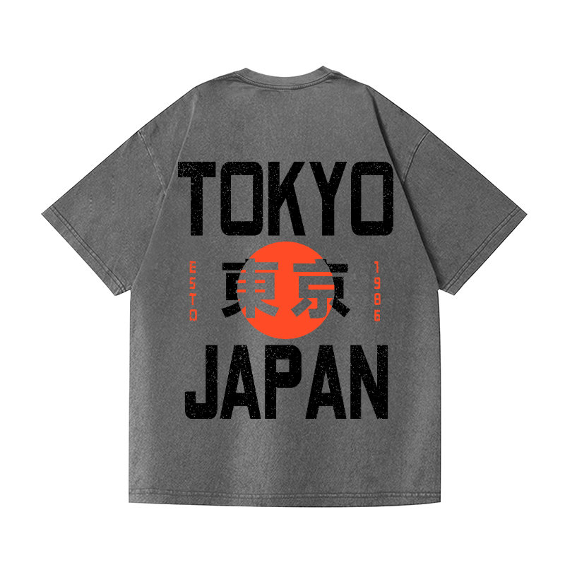 Tokyo Japan Vintage Wash Japanese Design Back Art T-Shirt