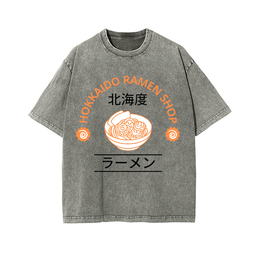 Hokkaido Ramen Shop Vintage Wash Japanese Design T-Shirt