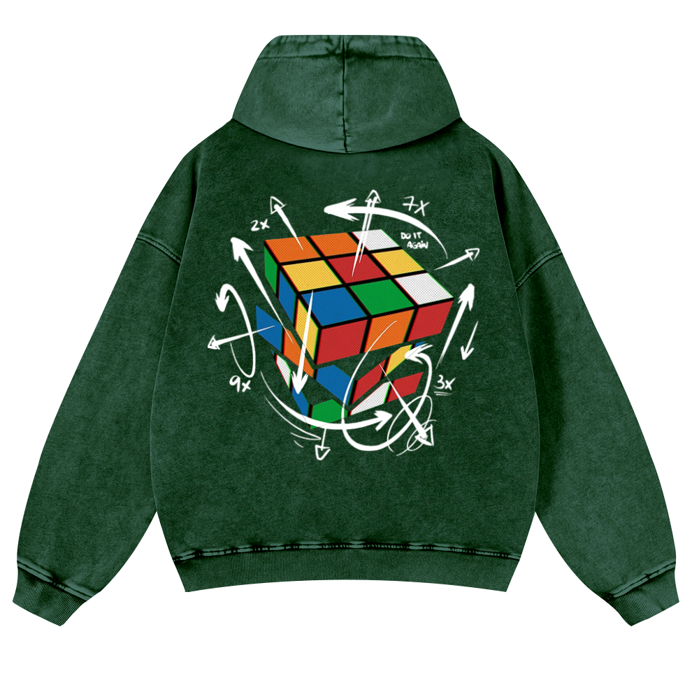 The Cube's Formula Vintage Washed Cotton Back Art Hoodie