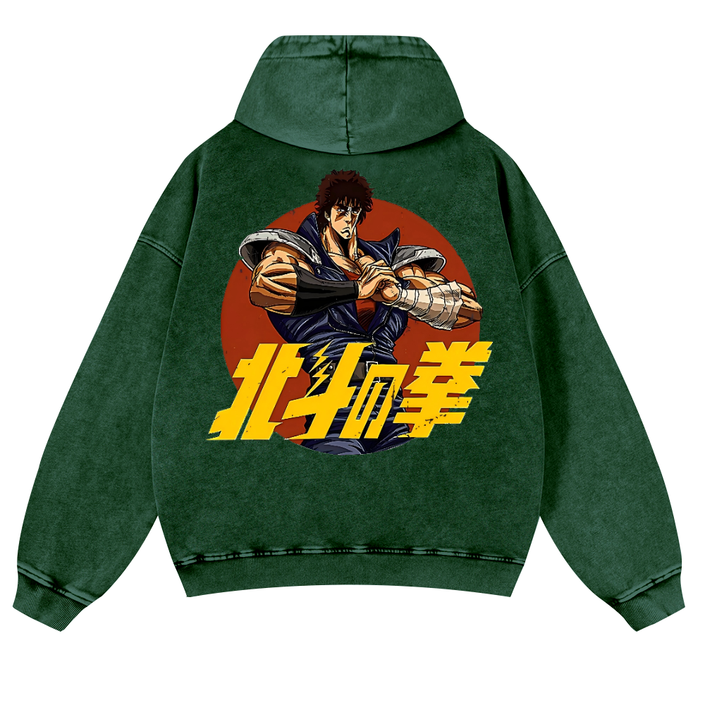 Fist of the North Star Vintage Washed Cotton Back Art Hoodie