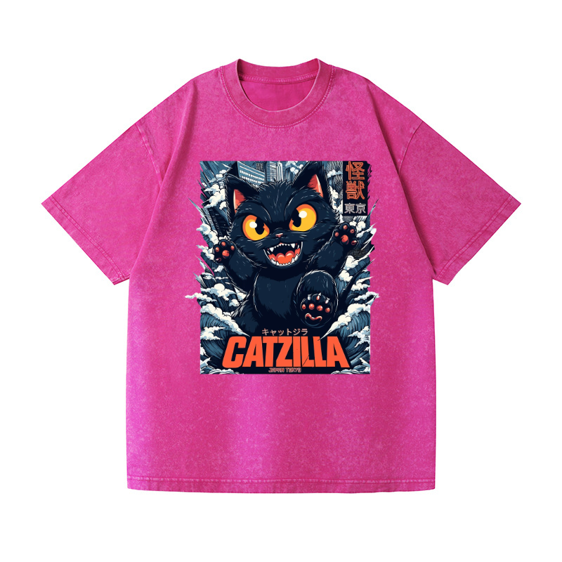 Catzilla Vintage Wash Japanese Design T-Shirt