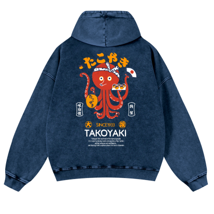 Takoyaki Octopus Vintage Washed Cotton Back Art Hoodie