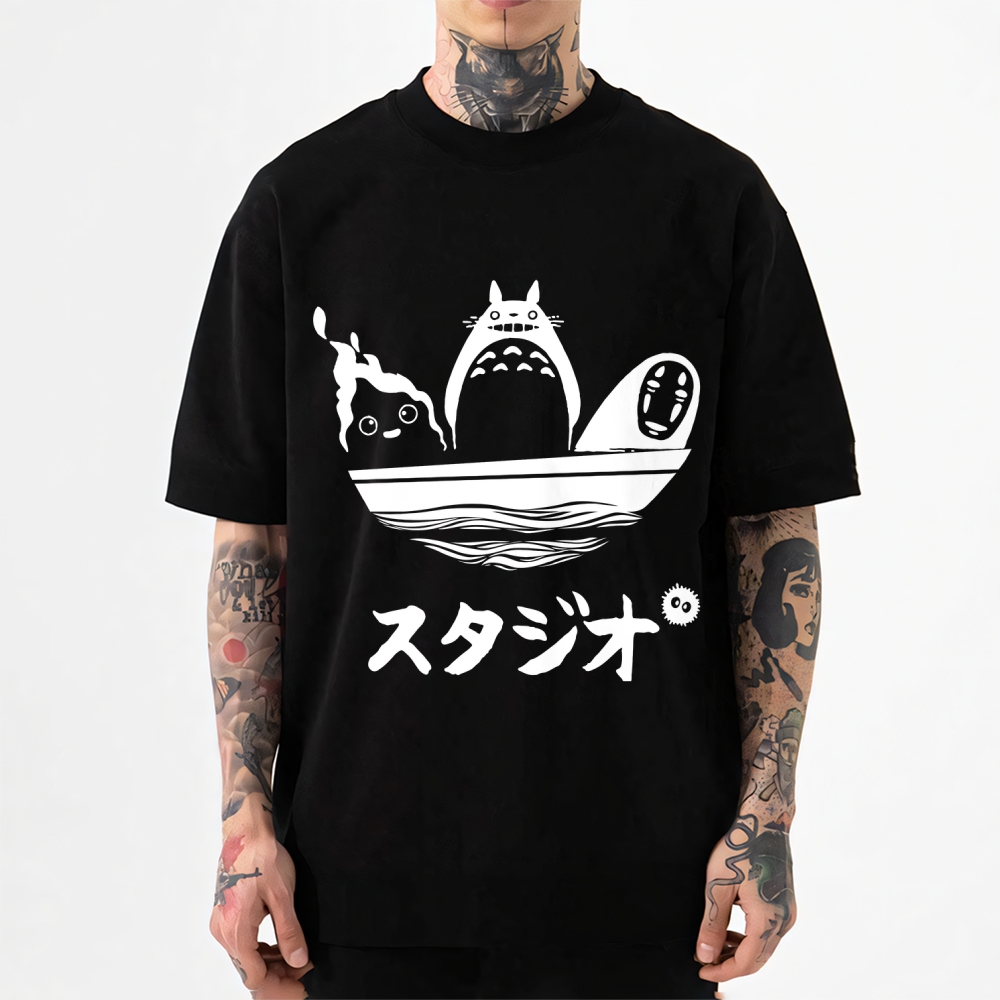 Howl's Moving Castle/My Neighbor Totoro/Spirited Away No Face Kaonashi Ghibli Anime Japanese Style Classic Tee